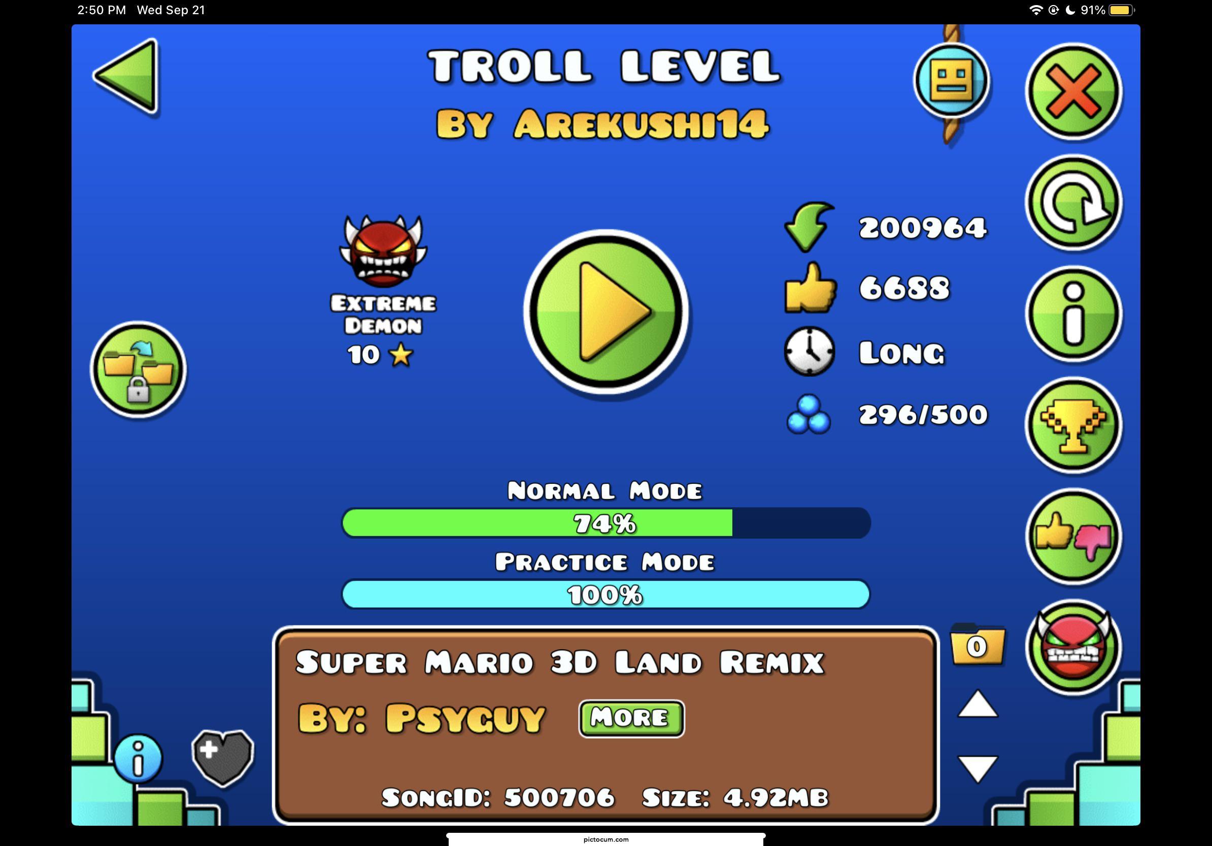 i got 74% on troll level gg!