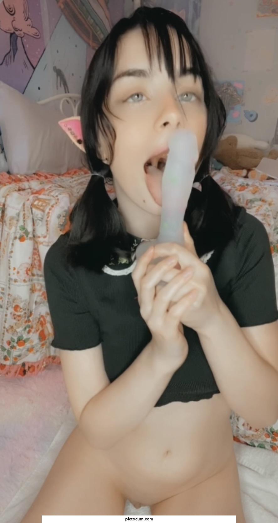 when shes so excited she pulls this face :p