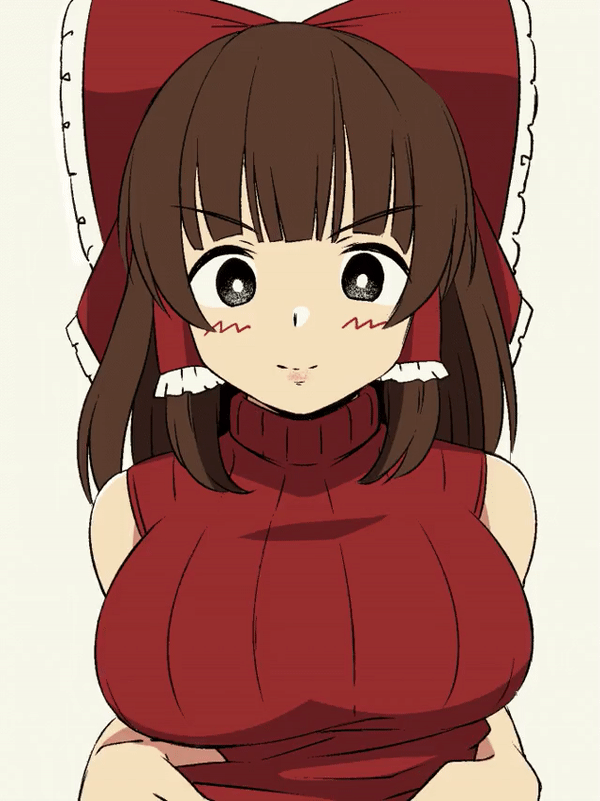 Reimu is just a little bit shy