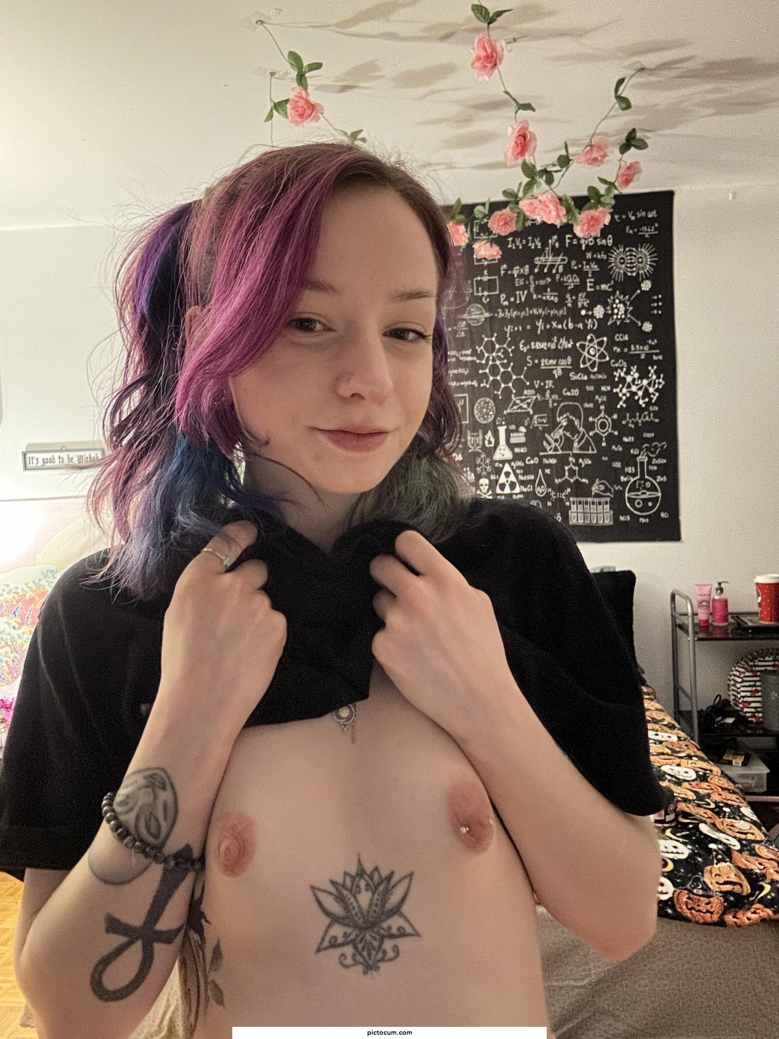 Happy to share my cute tits this morning