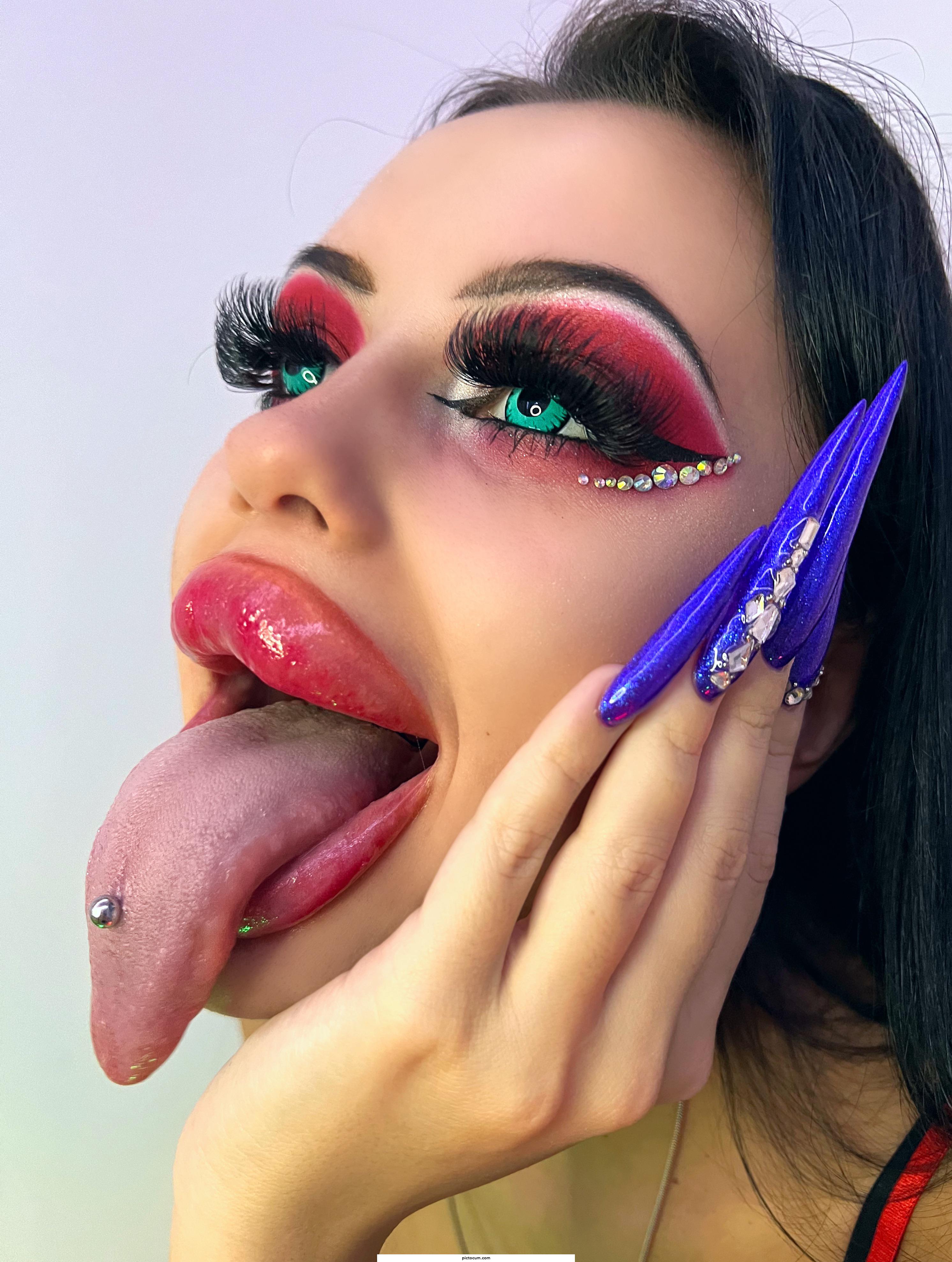 Doll with long tongue