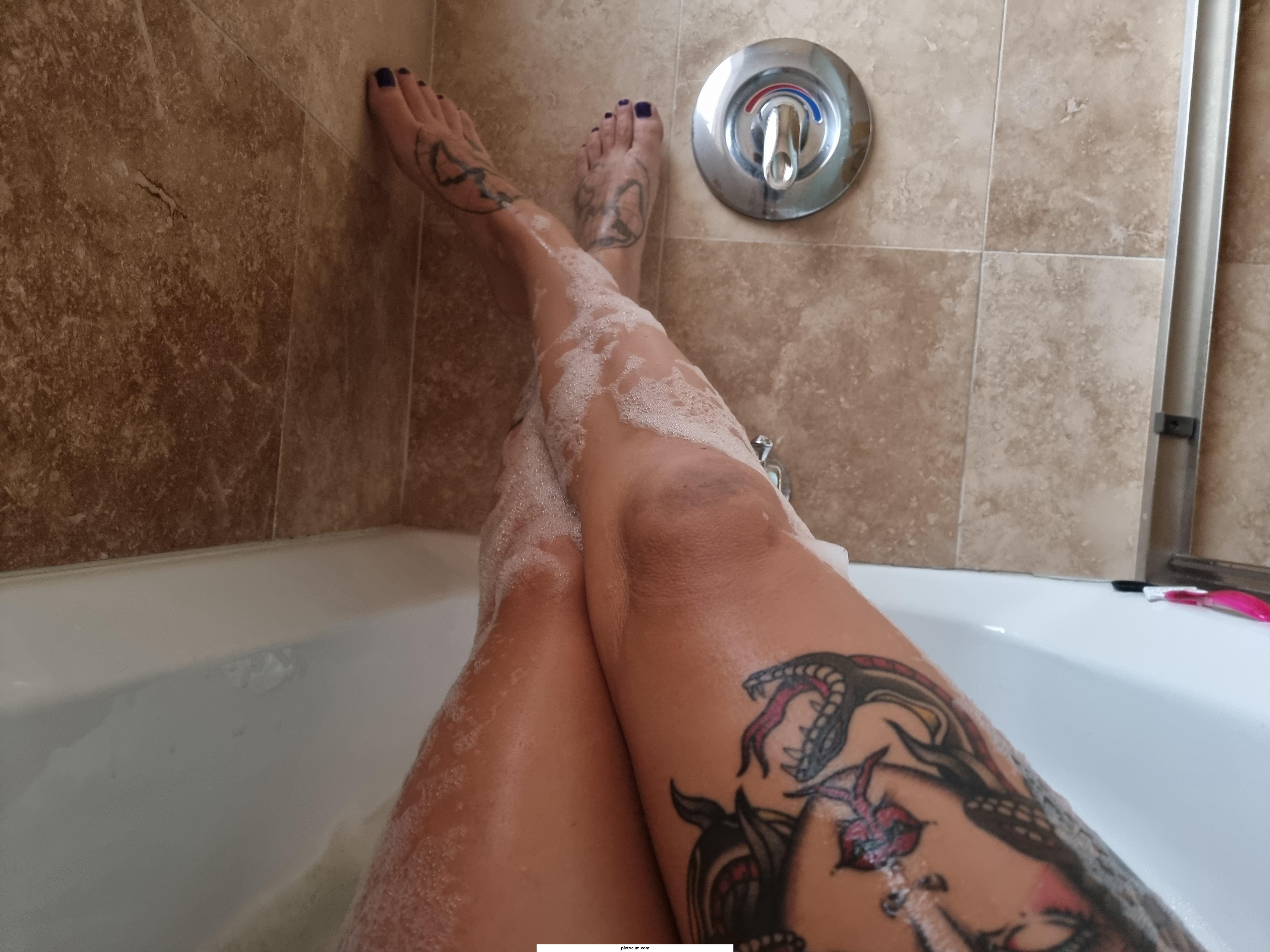My tatted legs in a bath :)