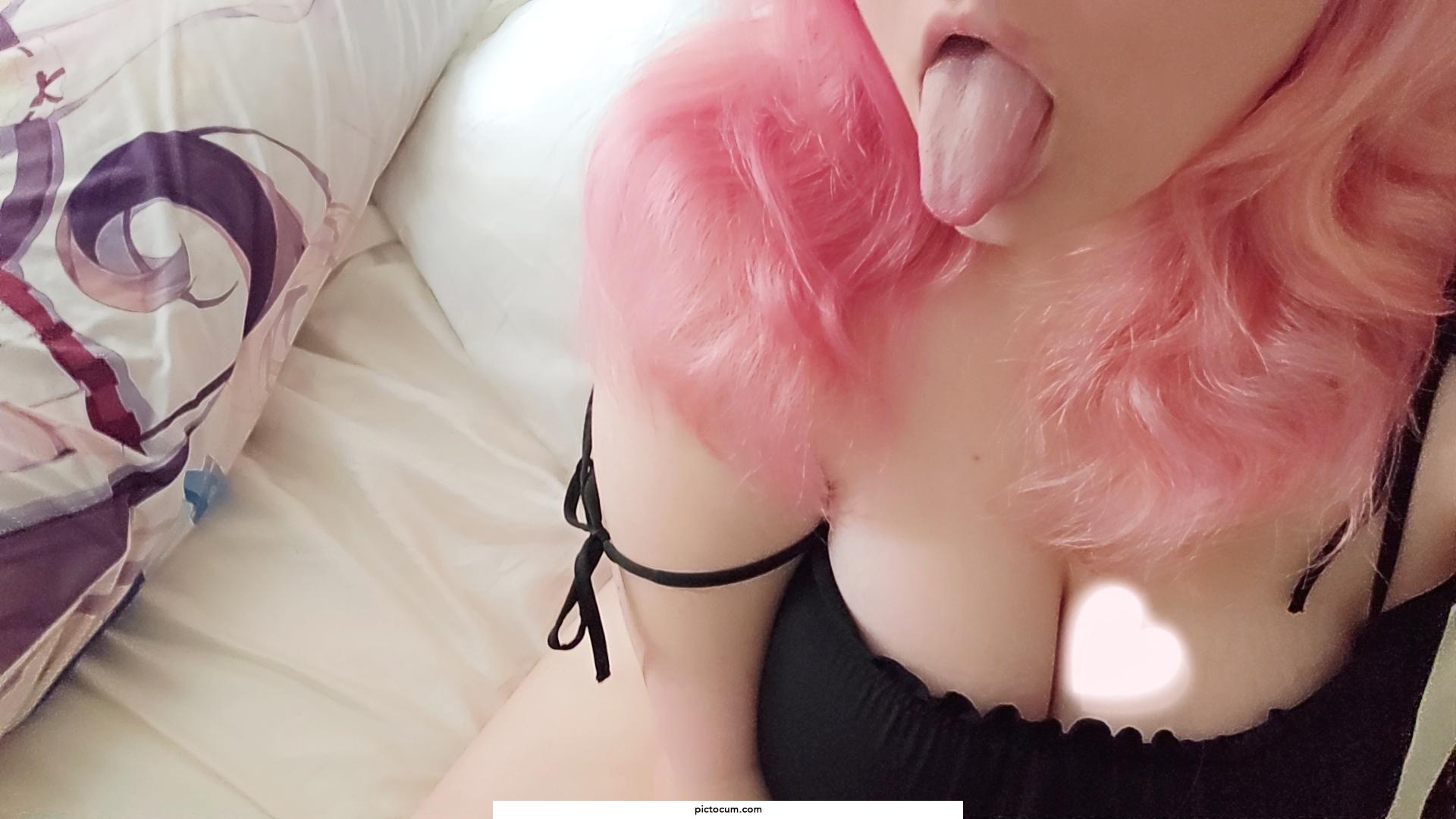 pink haired puppy girl waiting for her bone &lt;33