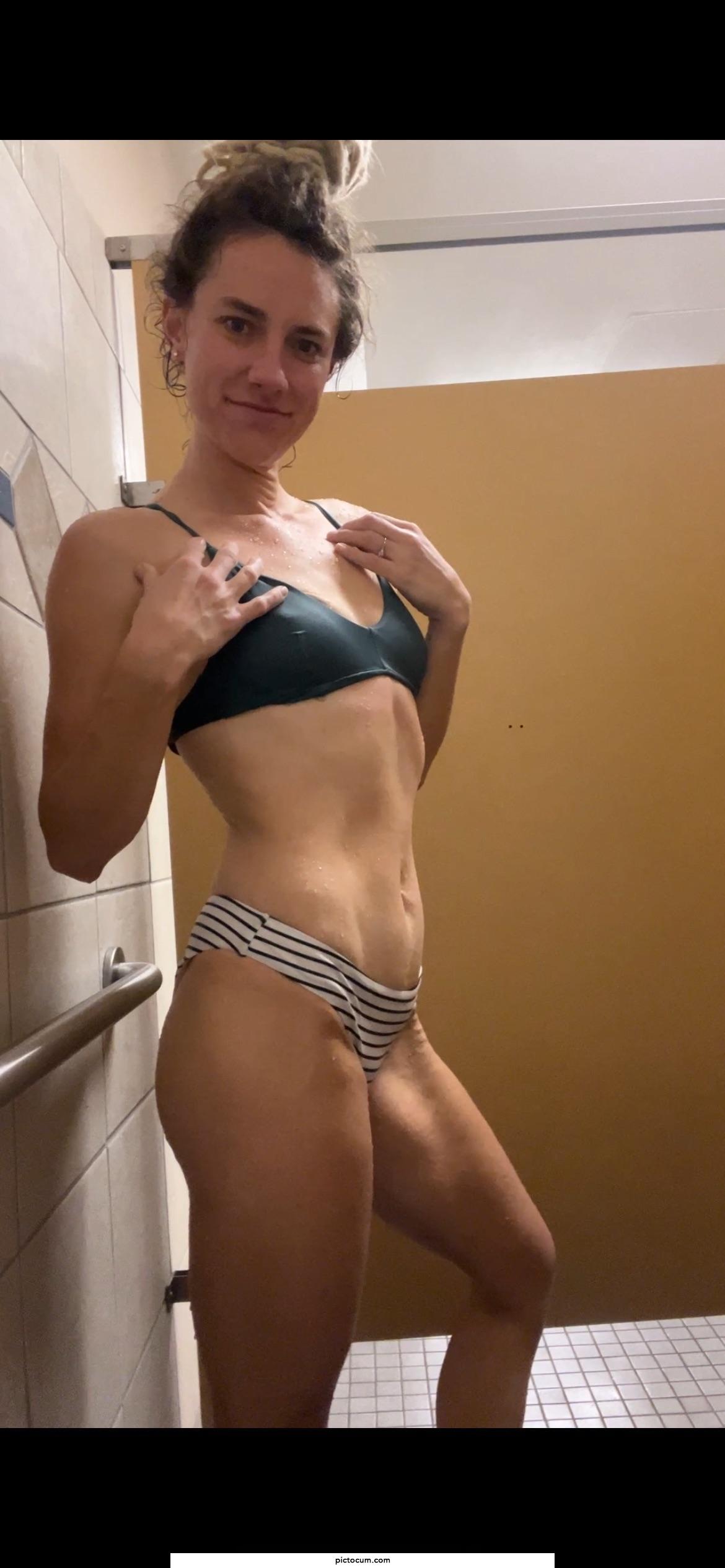 Bikini for the dads at family swim time