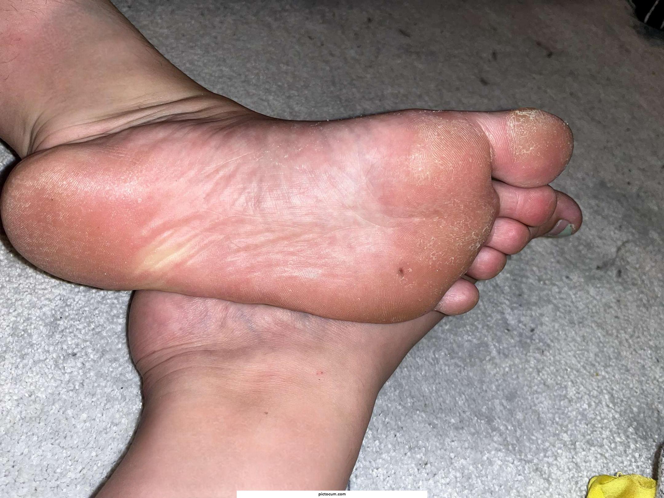 How about you lick my feet clean and maybe I'll give you attention oc