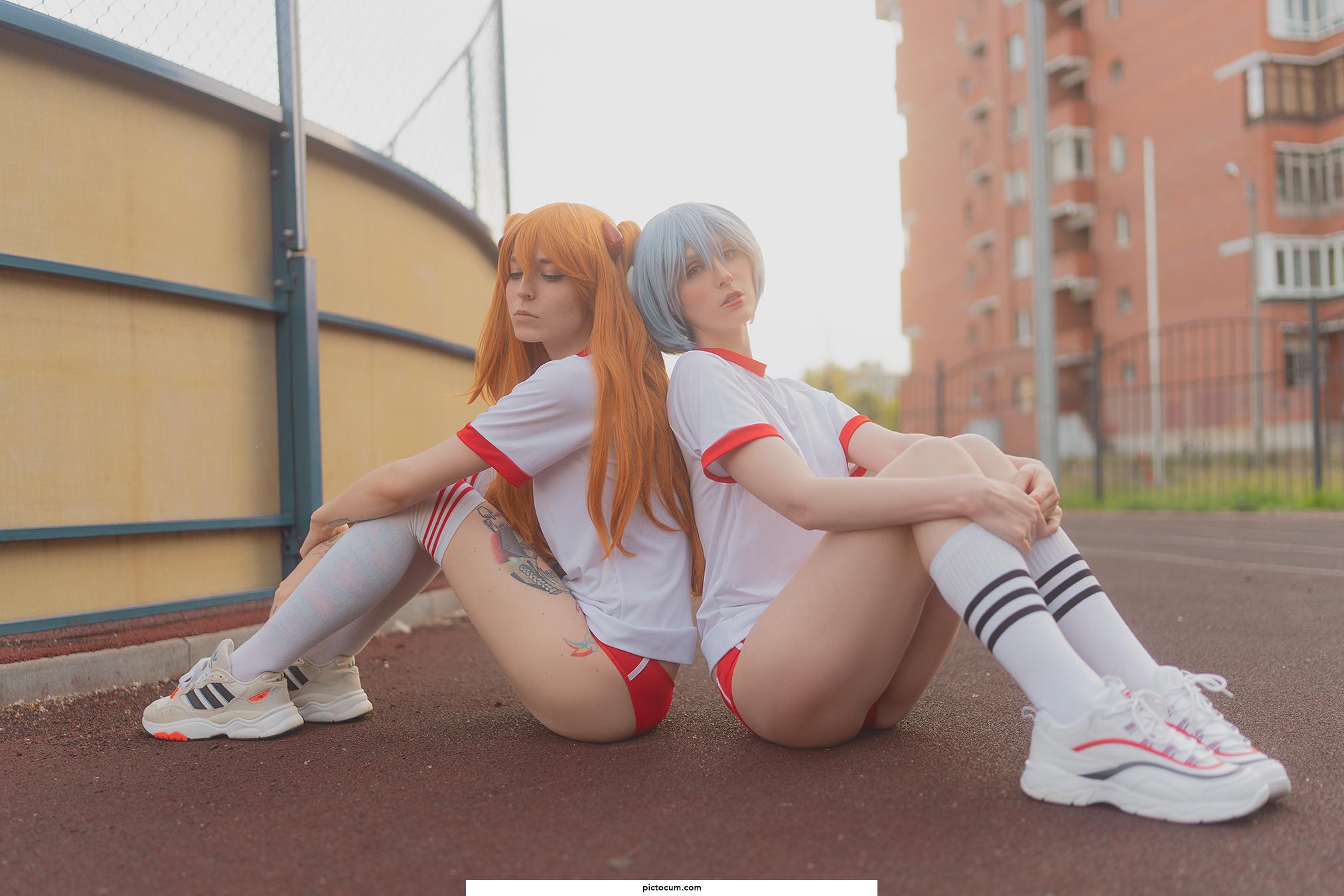 Ayanami Rei by Maria Muller, Asuka by Sib.mouse