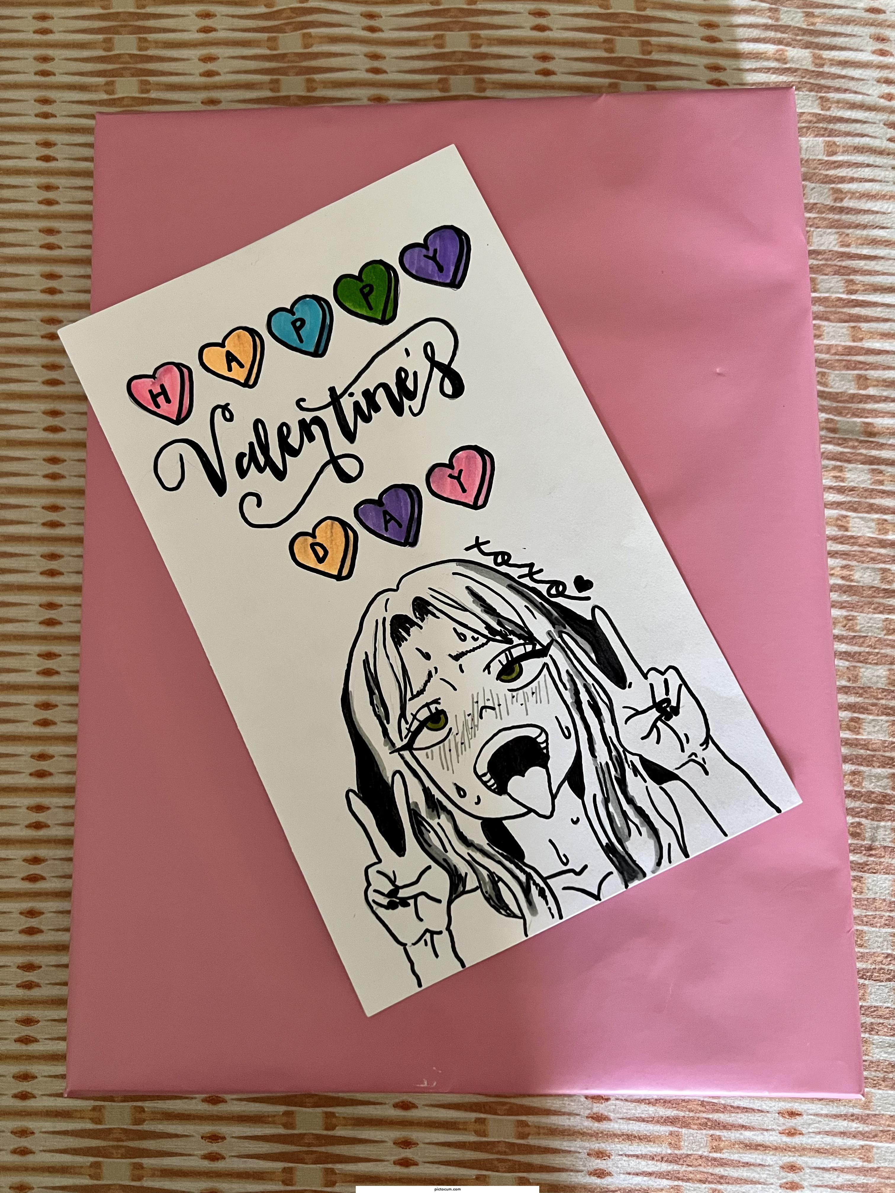 My girlfriend drew herself for my Valentine’s Day card this year