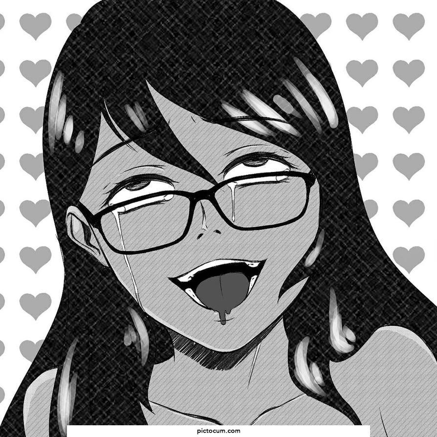 ahegao with glasses