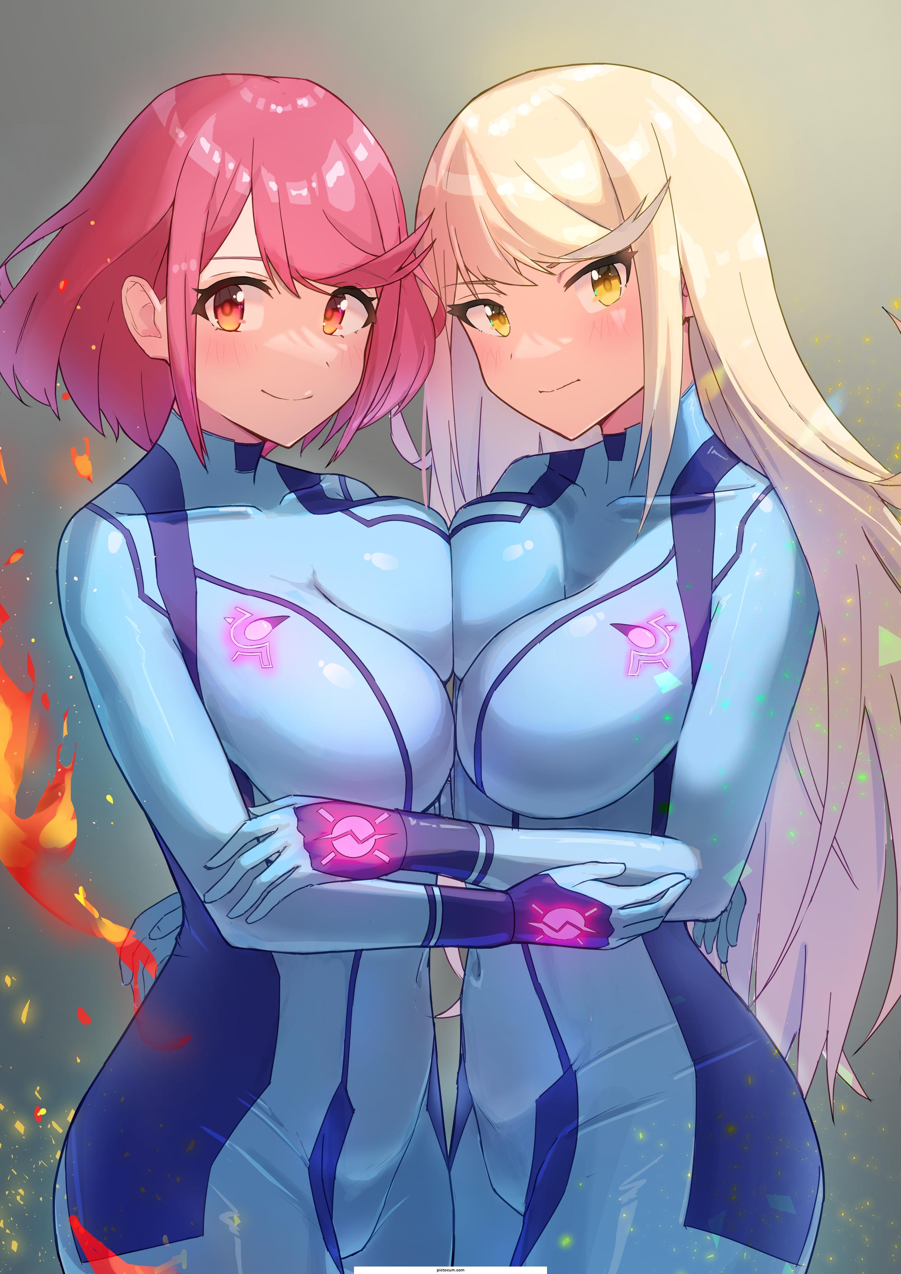 Pyra And Mythra Zero Suit Breast Press