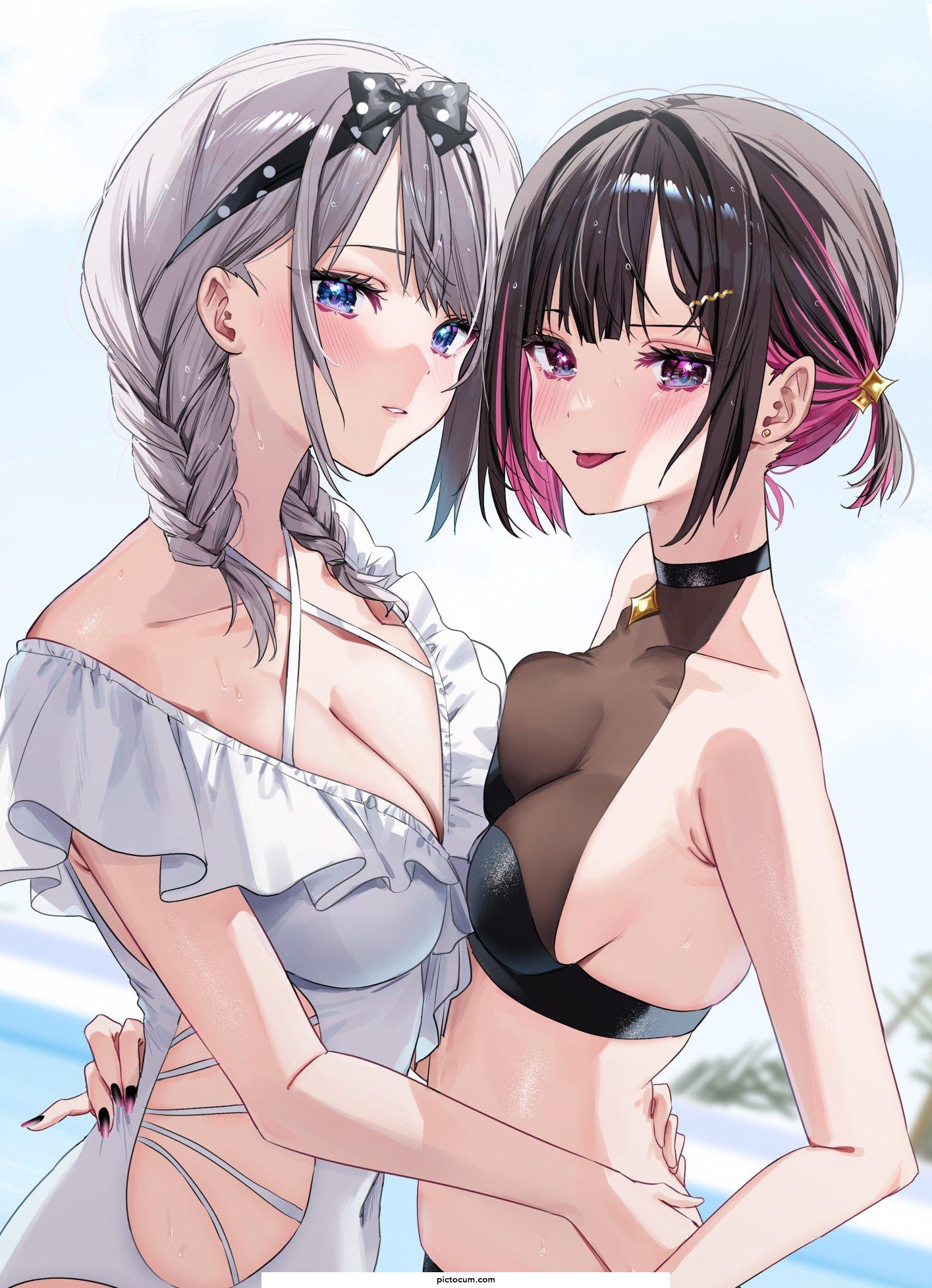 Saotome Shino And Shirayuki Ren Swimsuit Beauties