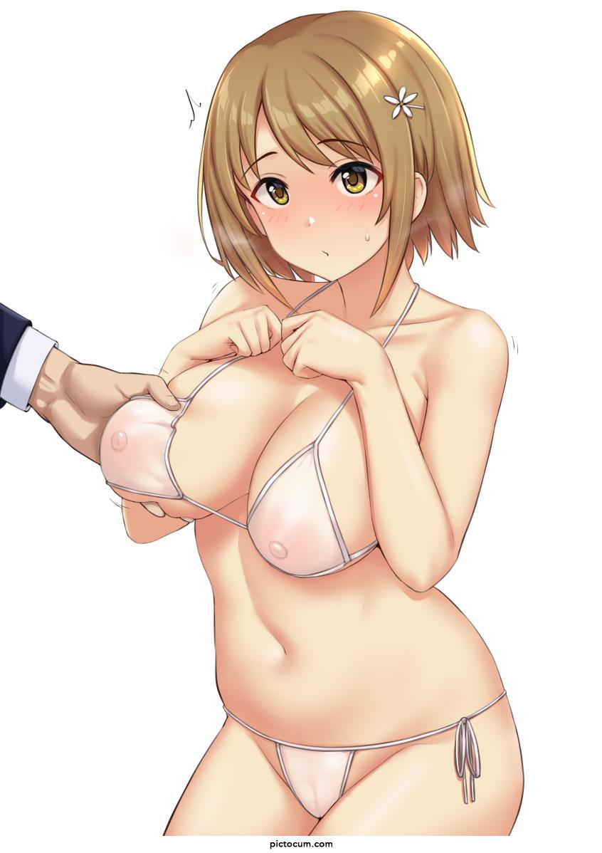 Grabbing her boobs without any hesitation