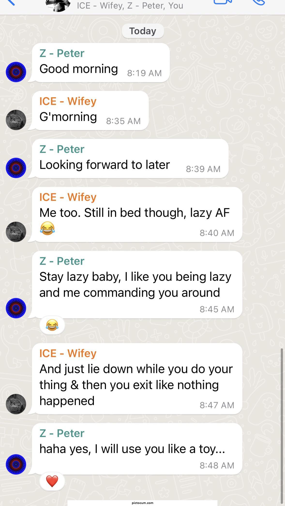 Bull is on the way to fuck Hotwifey at home while Cuckold is in the office. I will be thinking on what they are doing while in important meetings in the office