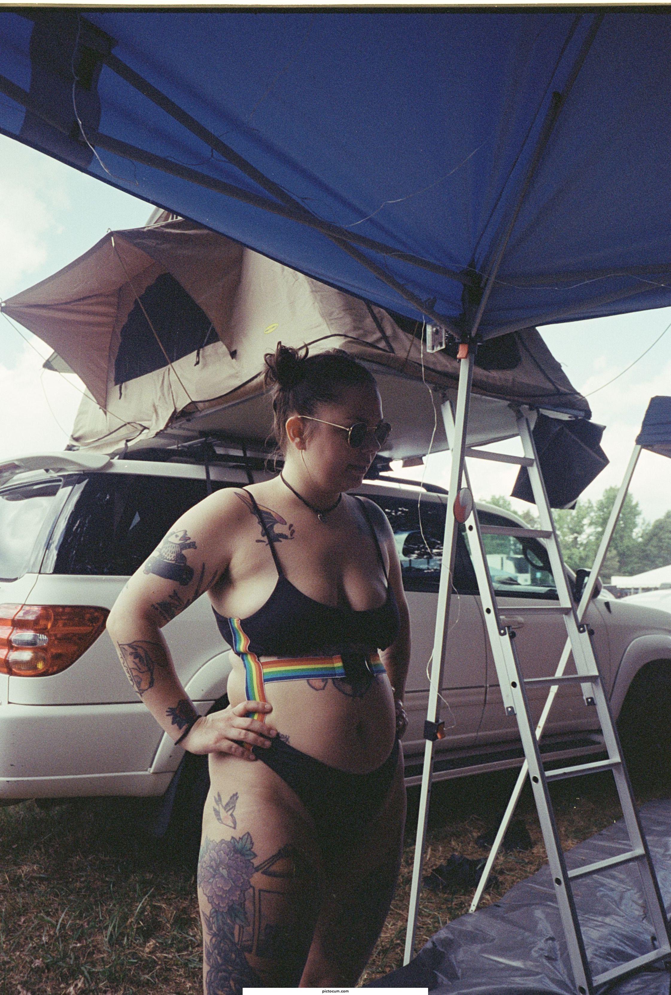 Slut at the campsite