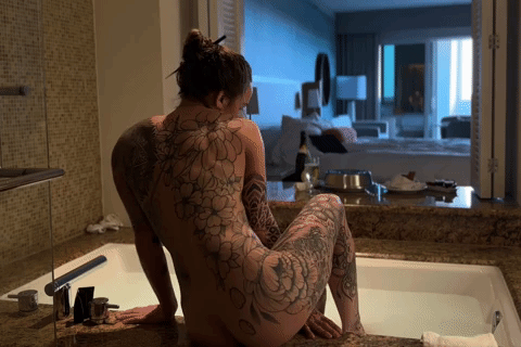 Breakfast in a jacuzzi milk bath.