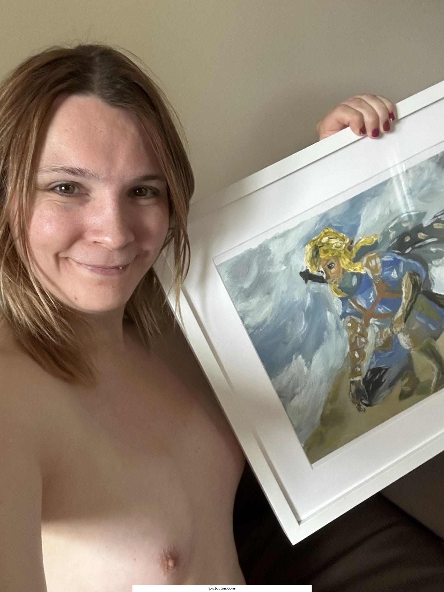 Took a break from Zelda to paint Link
