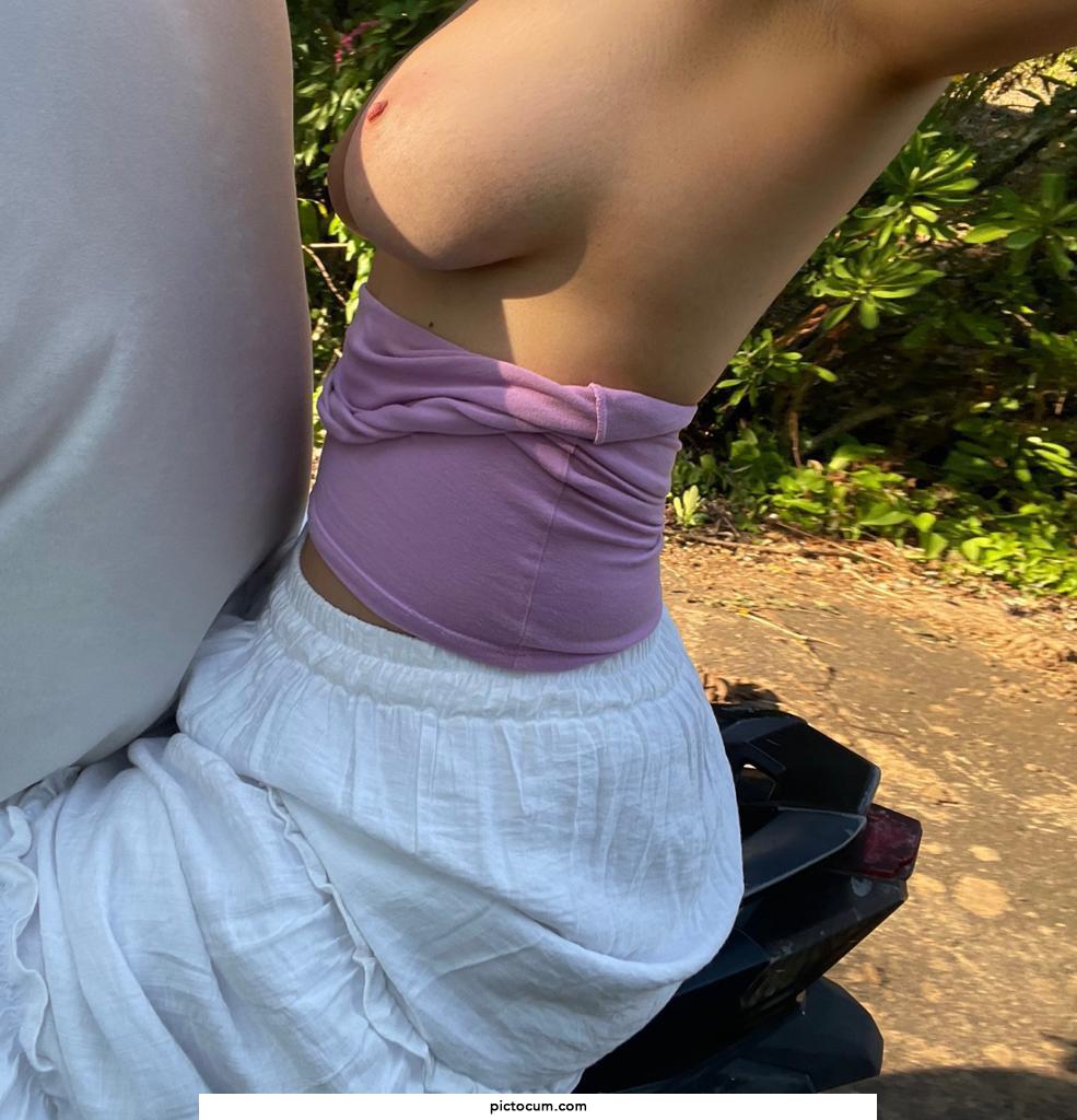 Bouncy biker boobs