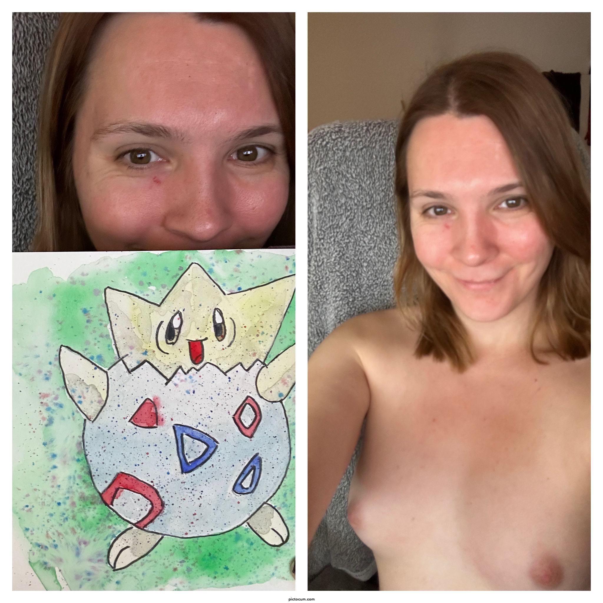 I love painting pokemon naked, is this nerdy enough? 😅🤓