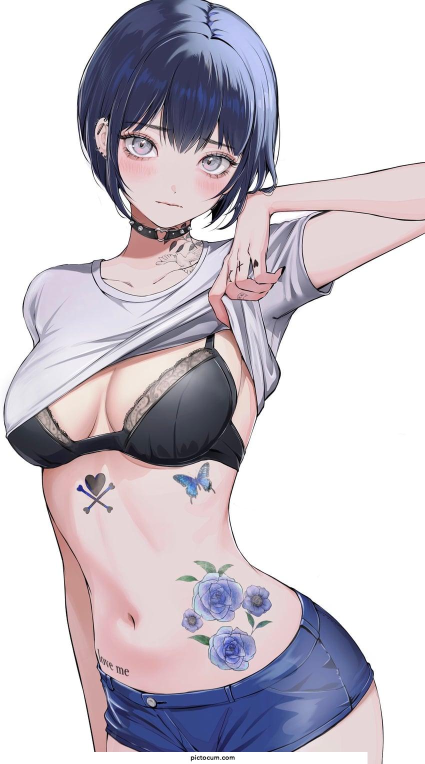 Showing Her Tattoos
