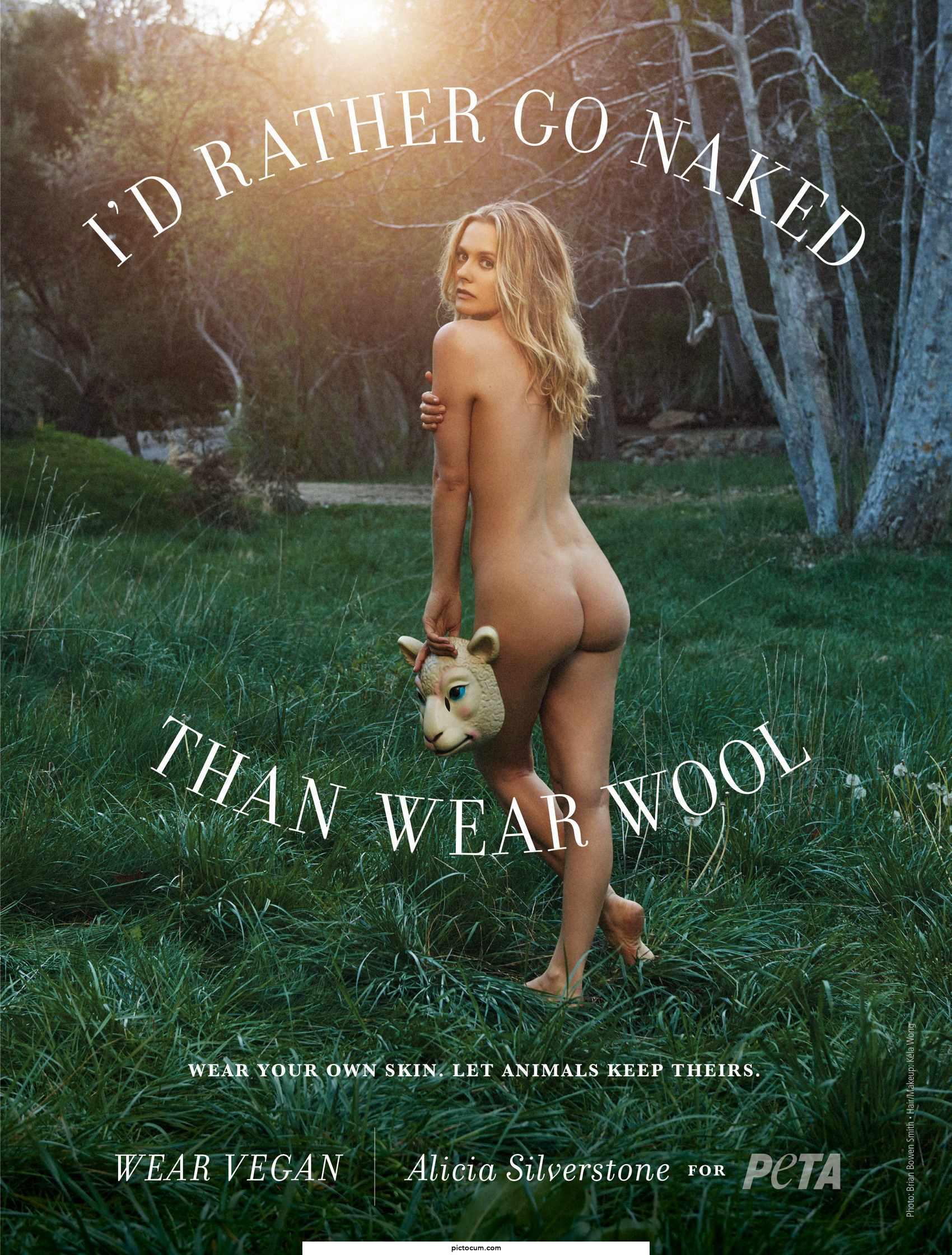 Alicia Silverstone totally nude for PETA Campaign, 2016