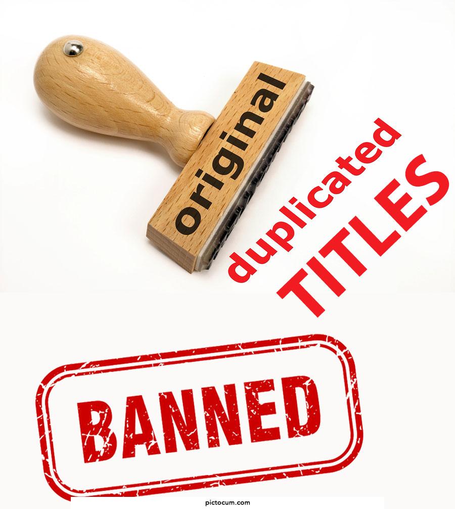 BE ORIGINAL!!! - Duplicate TITLES are banned - Don't copy other users titles as you will not be able to use them, BE ORIGINAL - BE UNIQUE