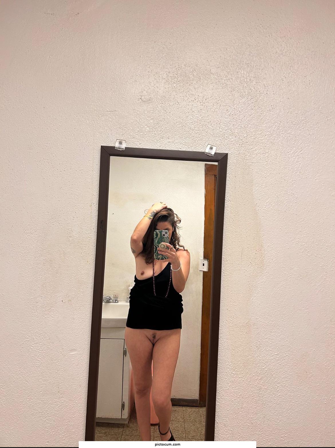 Took this naughty selfie in the mirror at church