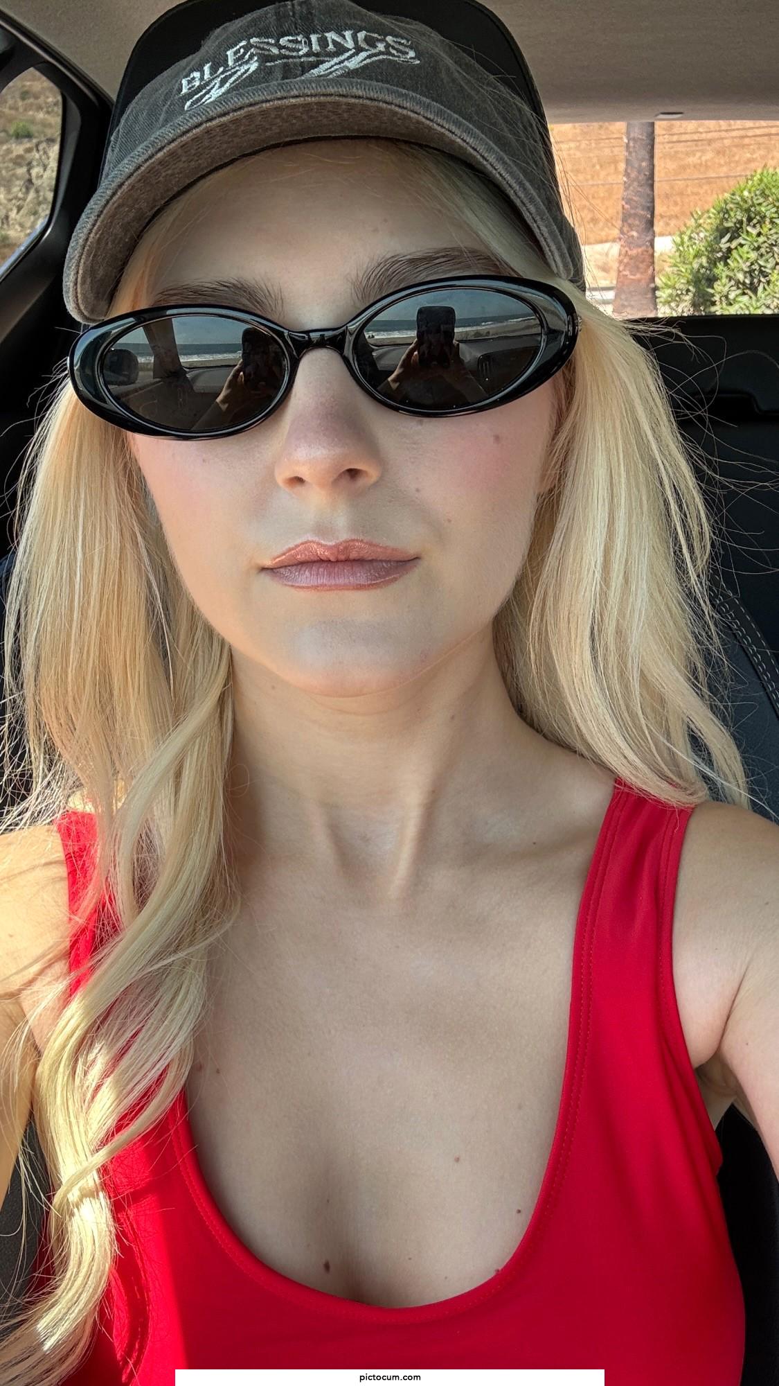 Pretty in red top and shades