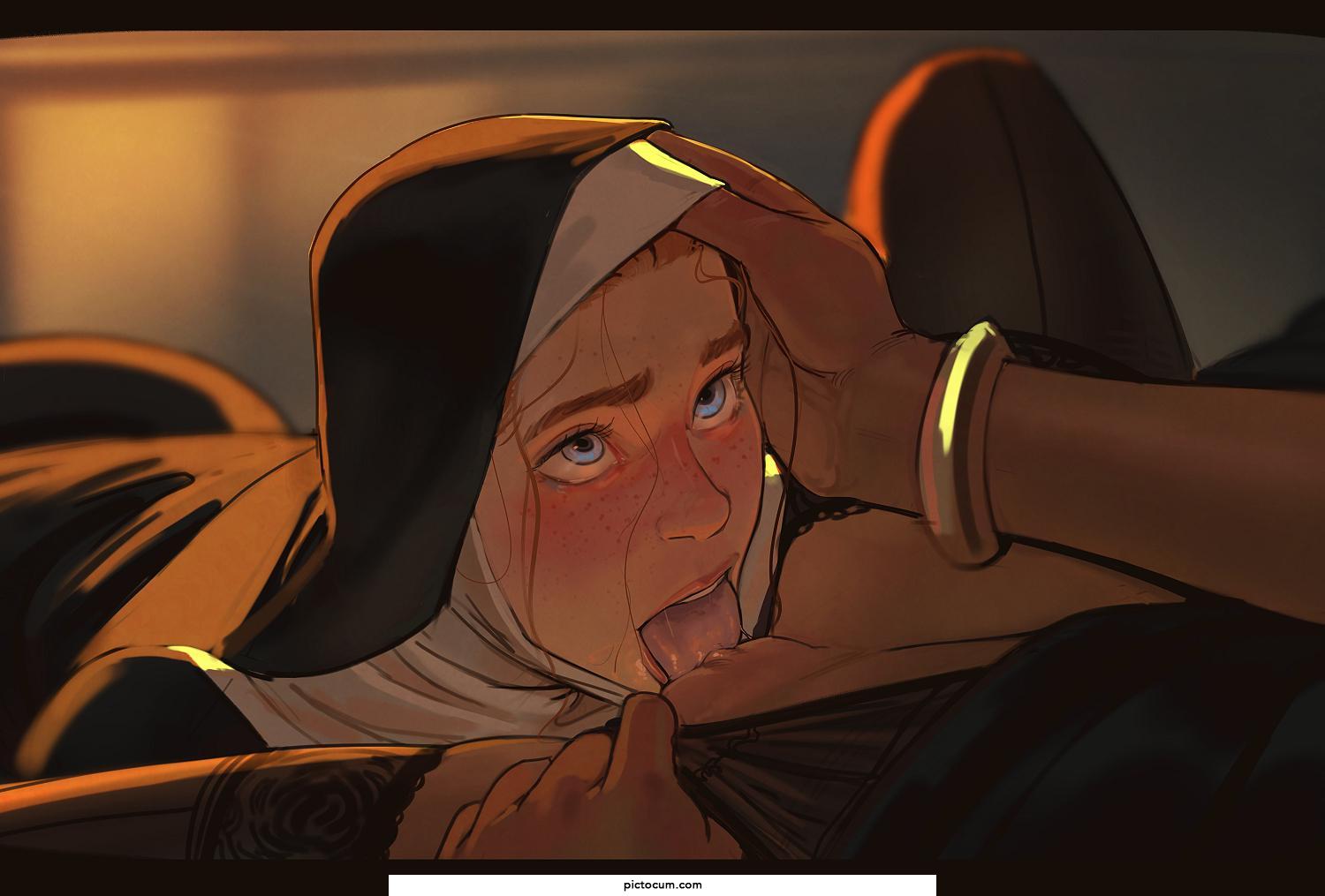 nun giving a proper confession